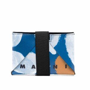 BNWT SS22 MARNI LOGO PRINT WALLET BLUE/BLACK/YELLOW
